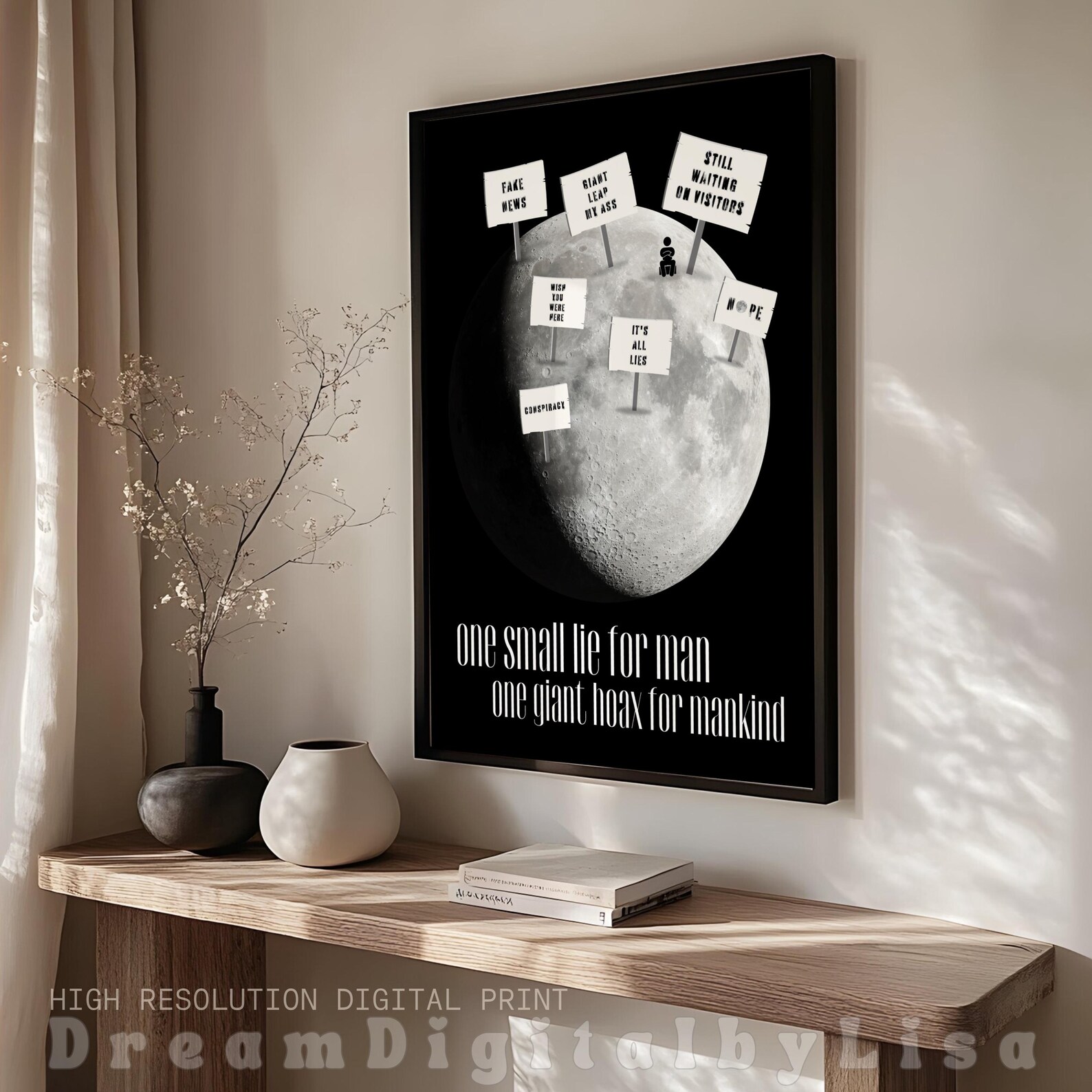 Conspiracy Theory Moon Landing DIGITAL DOWNLOAD, Conspiracy Poster, Fun ...