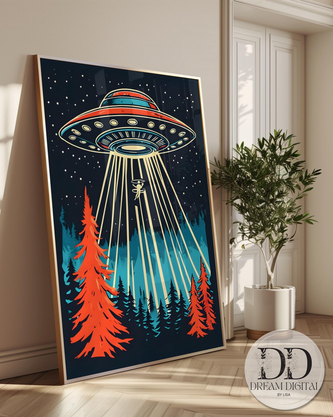 Alien UFO Abduction Retro Poster, Conspiracy Theory Gifts, Sci Fi ...