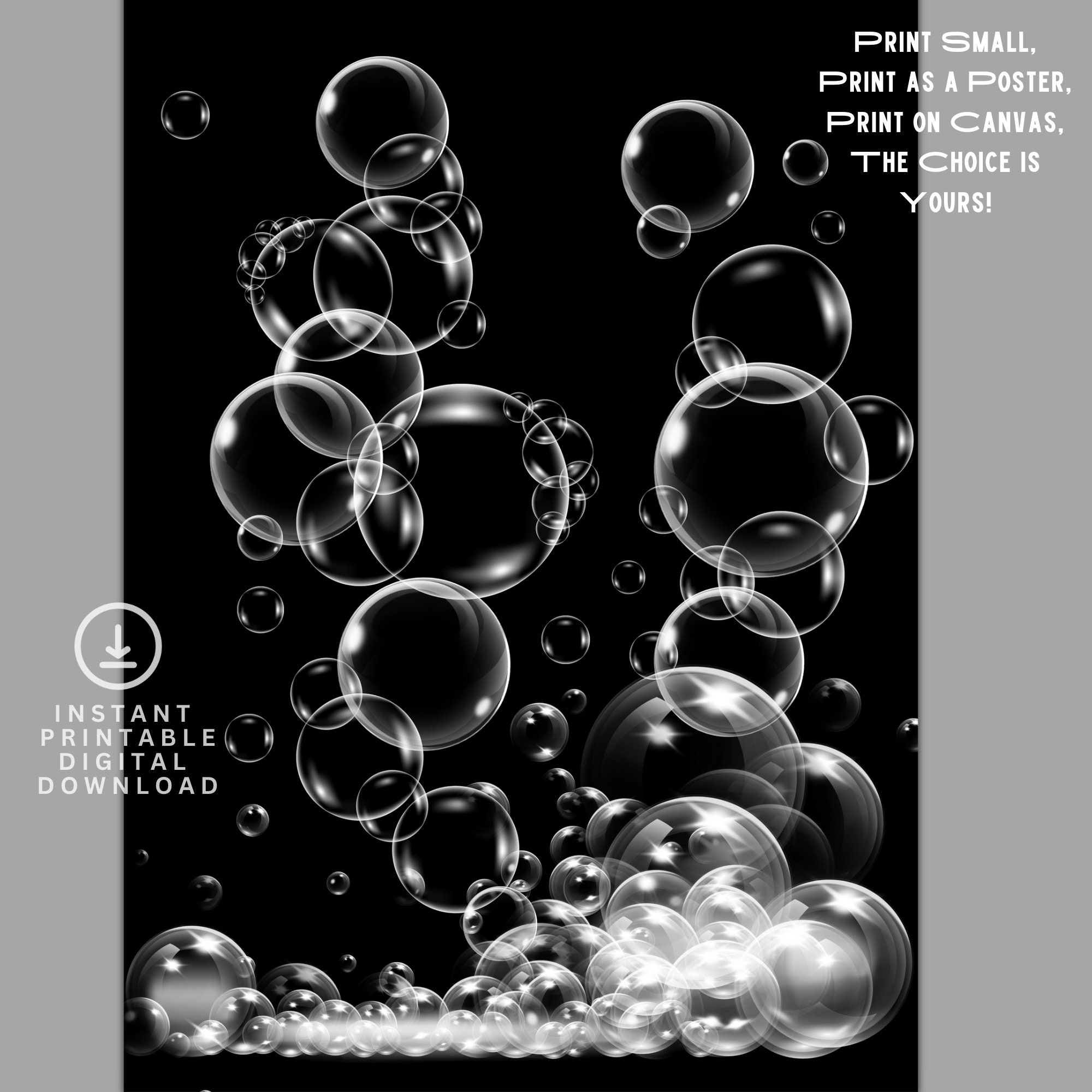 Bubbles Bathroom Wall Art INSTANT DIGITAL DOWNLOAD Print Etsy