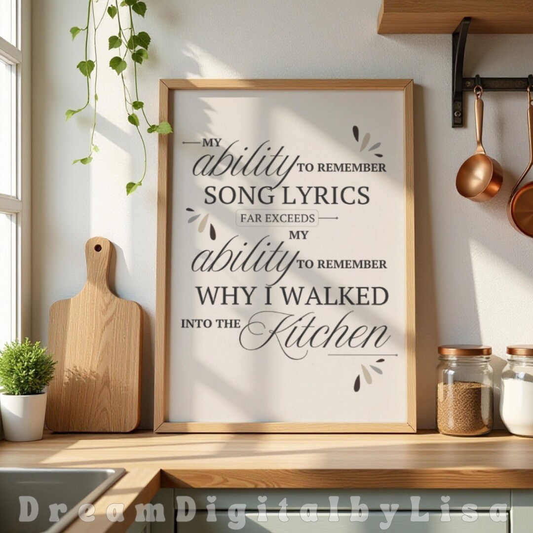 Funny Kitchen Quotes DIGITAL Download Wall Art Music Lover Kitchen ...