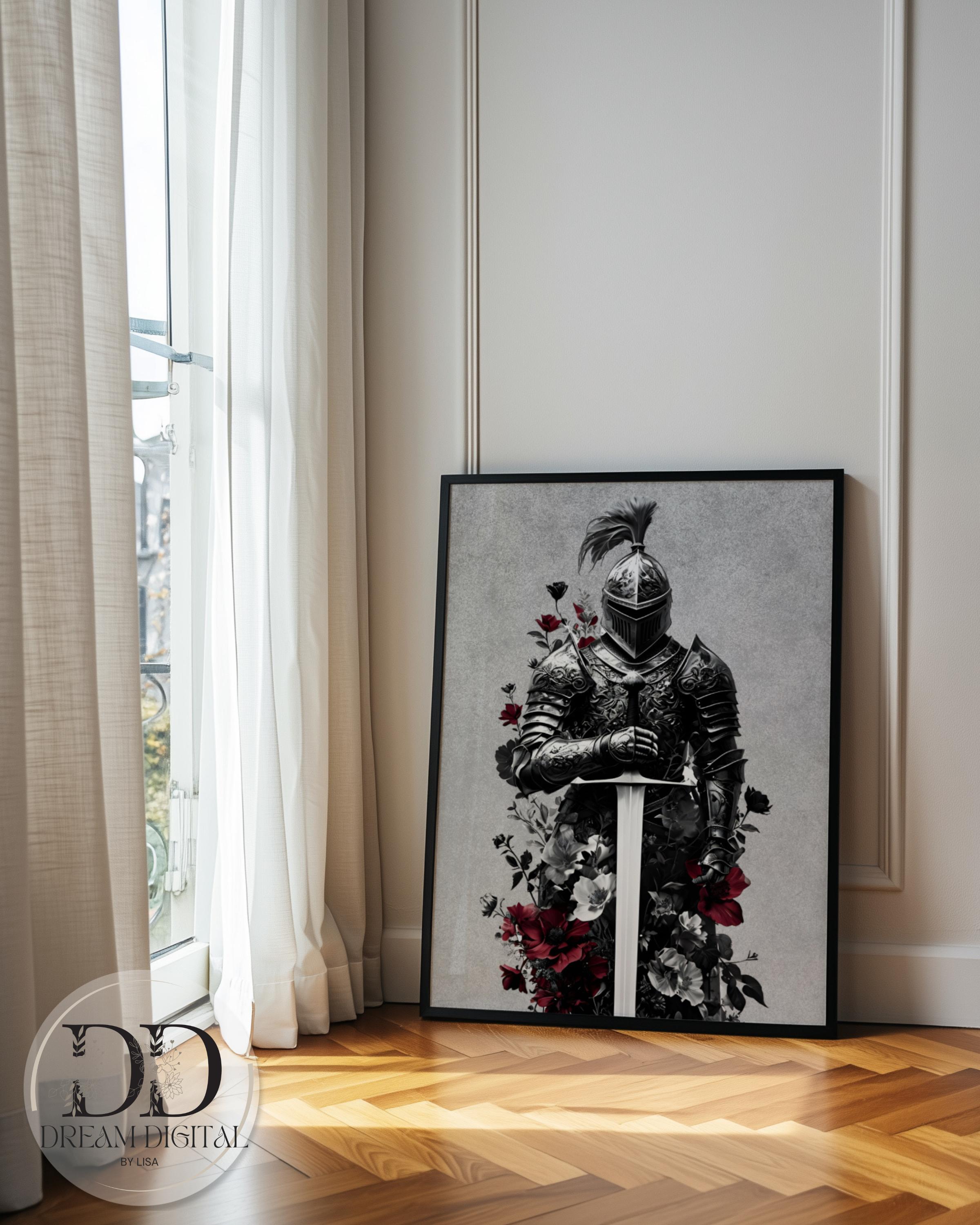 Medieval Knight Wall Art, Gothic Fantasy Decor, Dark Academia Poster ...