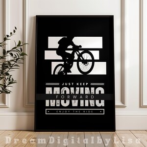 Radfahren Poster, druckbare Radfahren Wandkunst, Radfahren Motivation Rider Zitat, Radfahren Kunst, Fahrrad Geschenke, SOFORTIGER DIGITALER DOWNLOAD