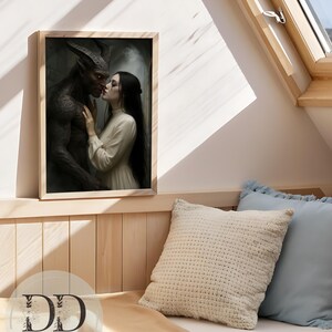 Macabre Wall Art: Gothic Demon Romance Art Print, Dark Fantasy Demons (Digital Download) image 4