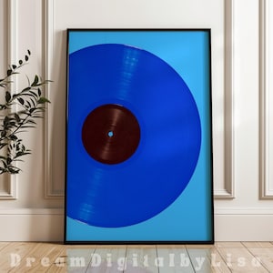 Blue Vinyl Record Poster, Vinyl Art, Music Lover Gift, Retro Record Vinyl, Gig Poster, Music Wall Art, Vinyl Gift, INSTANT DIGITAL DOWNLOAD