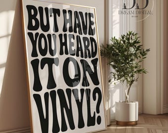 Retro Typography Vinyl Music Poster Dorm Room Decor Gift for Music Lovers College Wall Art Digital Print Vintage Vinyl Record Quote Poster