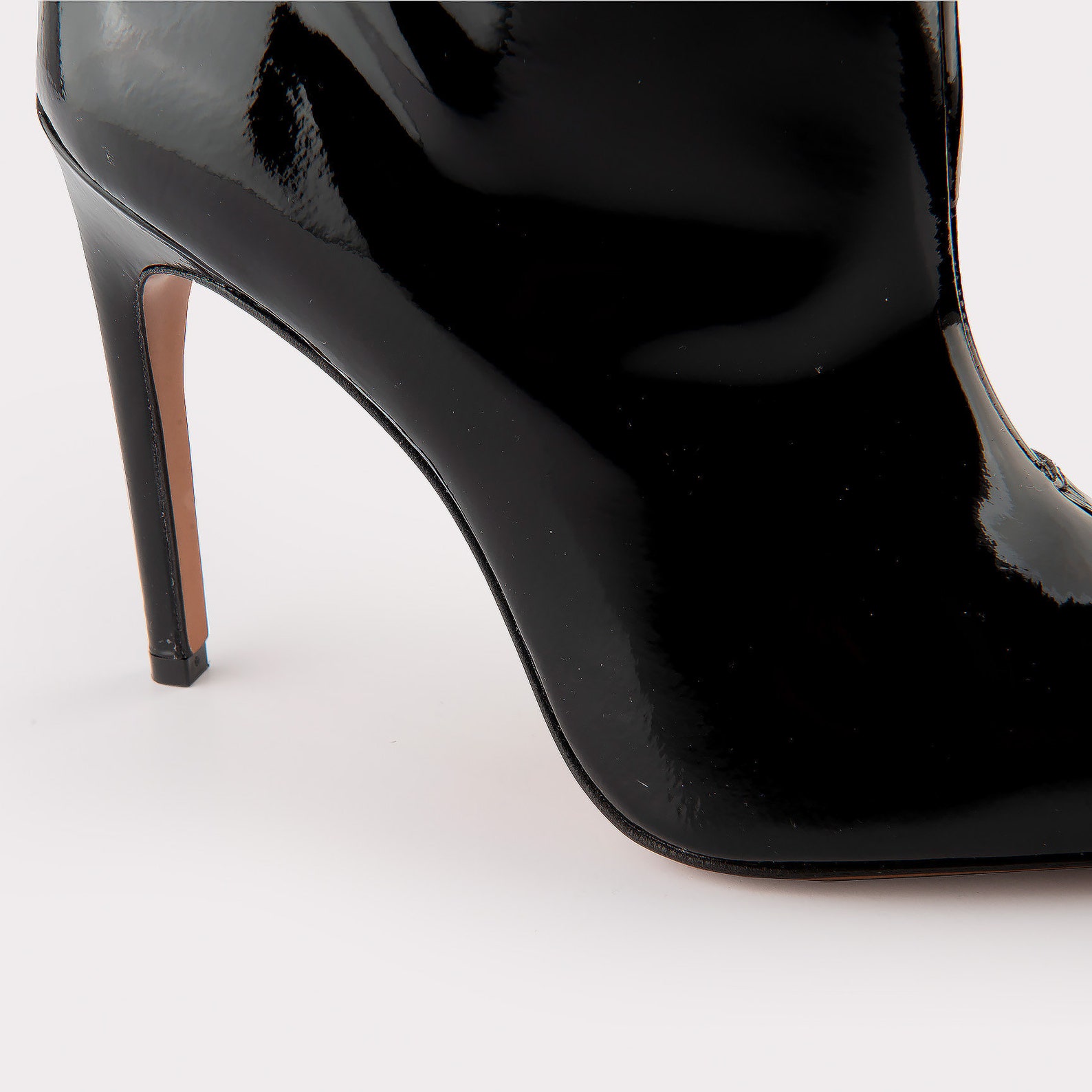 Leather Boots Annie Black Laque Leather Boots High Heel Etsy