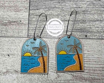 Beach Palm Tree Earring Digital File,  Laser Machine Earring digital file digital cut file laser machines Beach Palm Tree digital Beachy