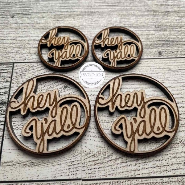 Hey Y'all Hoop Earring SVG Digital File,  Western Earring Laser Machine Earring digital file, Southwestern hey y'all digital cut file laser