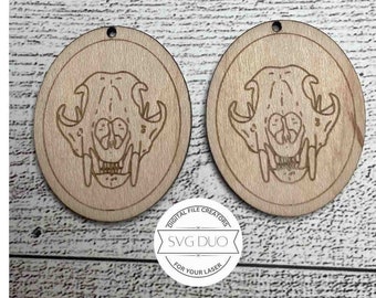 Bat Skull Digital File,  Laser Machine Earring digital file, digital cut file for laser machines, Bat Skull digital file