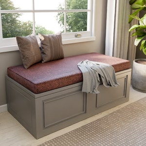 3&quot; Linen Custom Bench Cushions, Kallax Cushion, Replacement Cushion, Window Seat Cushion, Reading Nook Cushion,