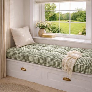 Custom French Tufted Cushion, Window Seat, Daybed, Reading Nook