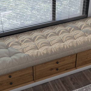 Velvet Custom Size Window Seat Cushion, Custom French Style Cushion, Daybed Cushion, Floor Cushion, Reading Nook Cushion,