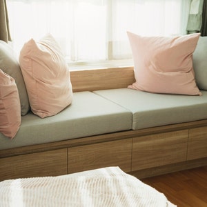 Reading Nook Cushion Covers, Any Size Bench Seat Cushions, Custom Window Seat Cushion Cover,  Indoor Cushions, Daybed Cover