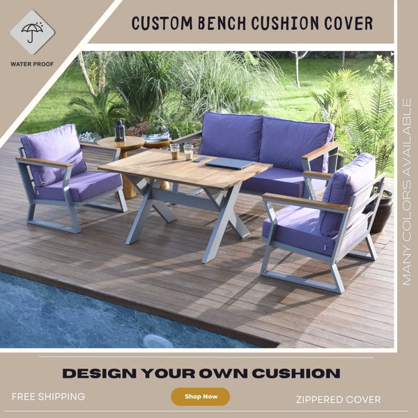 Custom Outdoor Cushions, Waterproof Custom Bench Cover, 52 Color And Design, Replacement Cushions, Outdoor Cushions, Patio Cushions