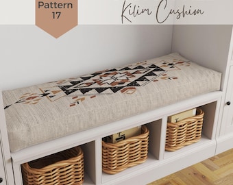 Funda de cojín para banco Kilim personalizada: funda para asiento de ventana con estampado de alfombra