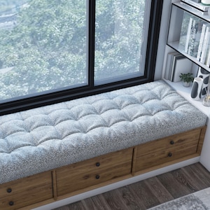 Boucle Custom Size Window Seat Cushion, Custom French Style Cushion, Daybed Cushion, Floor Cushion, Reading Nook Cushion, Tufted Cushion