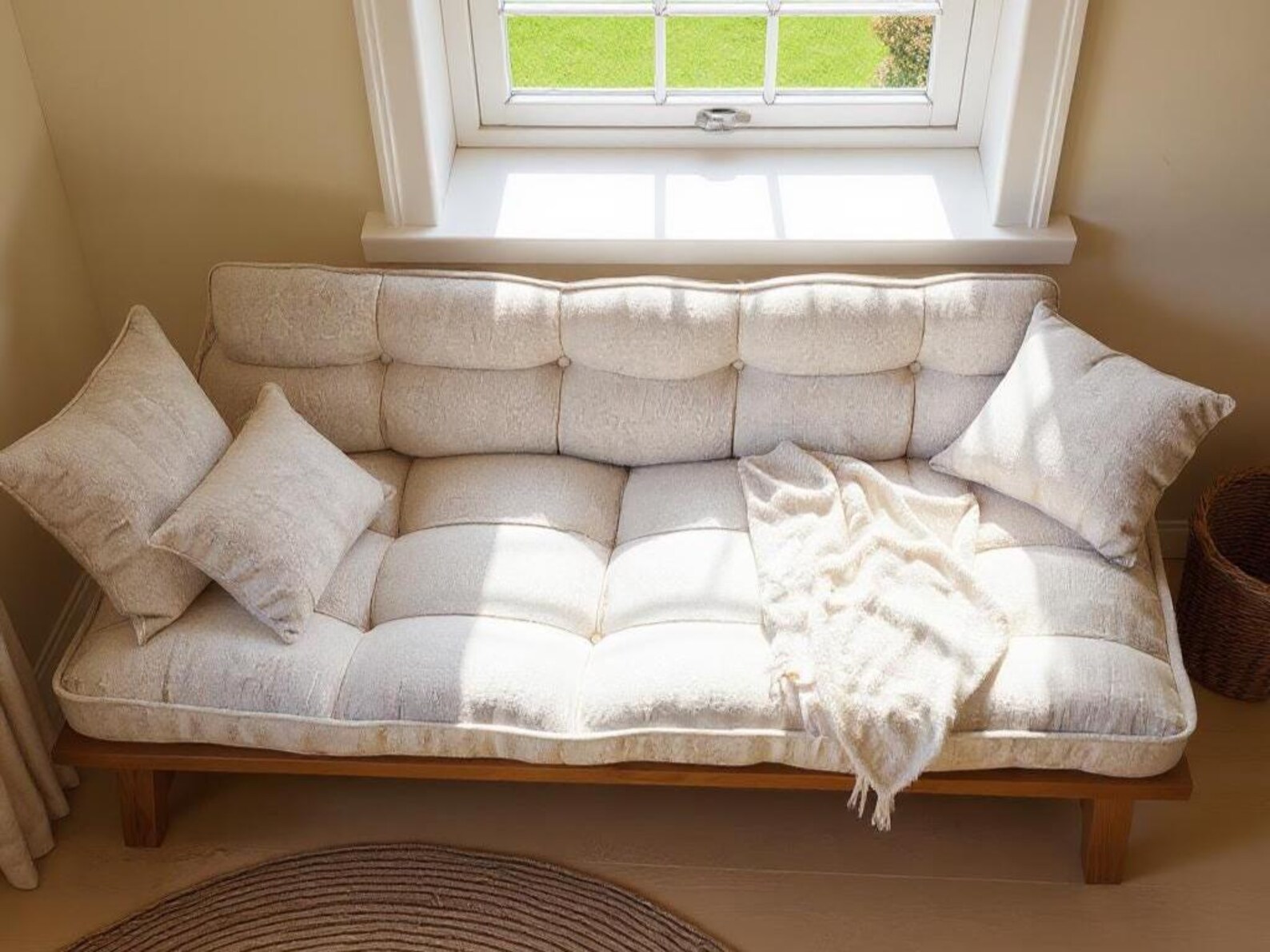Custom French Tufted Bench Cushion for Window Seat and Reading Nook ...