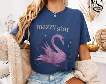 Camiseta Mazzy Star Vintage Vibe, 100 % algodón, unisex, clásica, cuello redondo, regalo, camiseta con gráfico retro de banda.