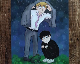 MP100 Mob & Reigen Rainy Day Artprint