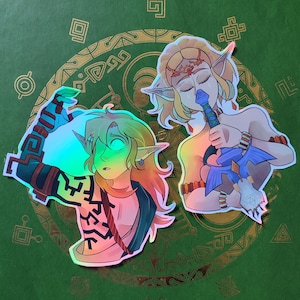 The Legend of Zelda Tears of The Kingdom Link & Zelda Holographic Stickers