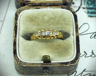 18ct Diamond Boat Ring from 1883!