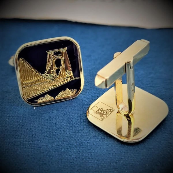 9ct Golden Gate Bridge Enamel Cufflinks