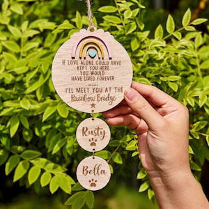 Custom Rainbow Bridge Oak, Cat Memorial, Pet Memorial Gift, Dog Remembrance Gift, Dog Loss, Pet Loss Gift, Dog Lover Gift, Dog Memorial Gift