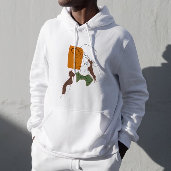 Line Art Hoodie Unisex Line Drawing Sweatshirt Minimalist - Etsy