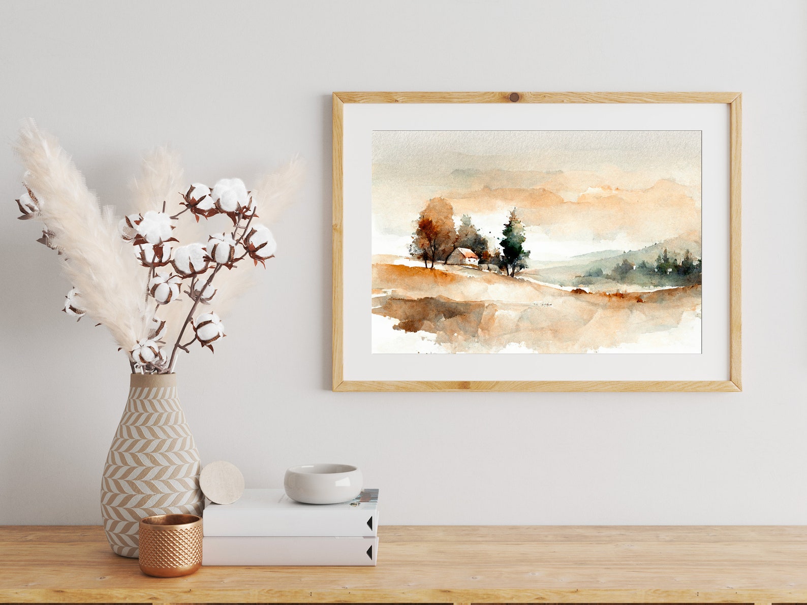 Printable Watercolor Field Painting Landscape Vintage - Etsy