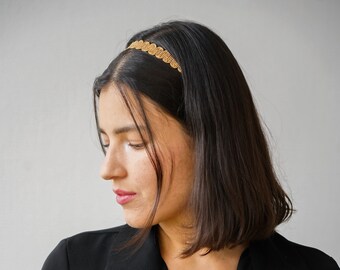 Braided hair accessory, gold or silver headband, delicate hair headband, gift for woman or girl, delicate gold and art deco headband,