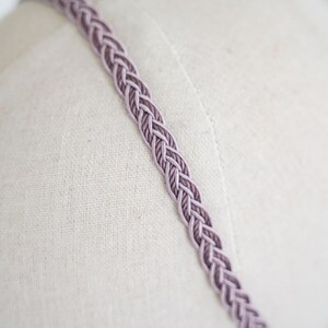 Purple lilac braid headband, hair accessory for summer, satin cord braided headband, colorful hairdressing headband head jewel image 2