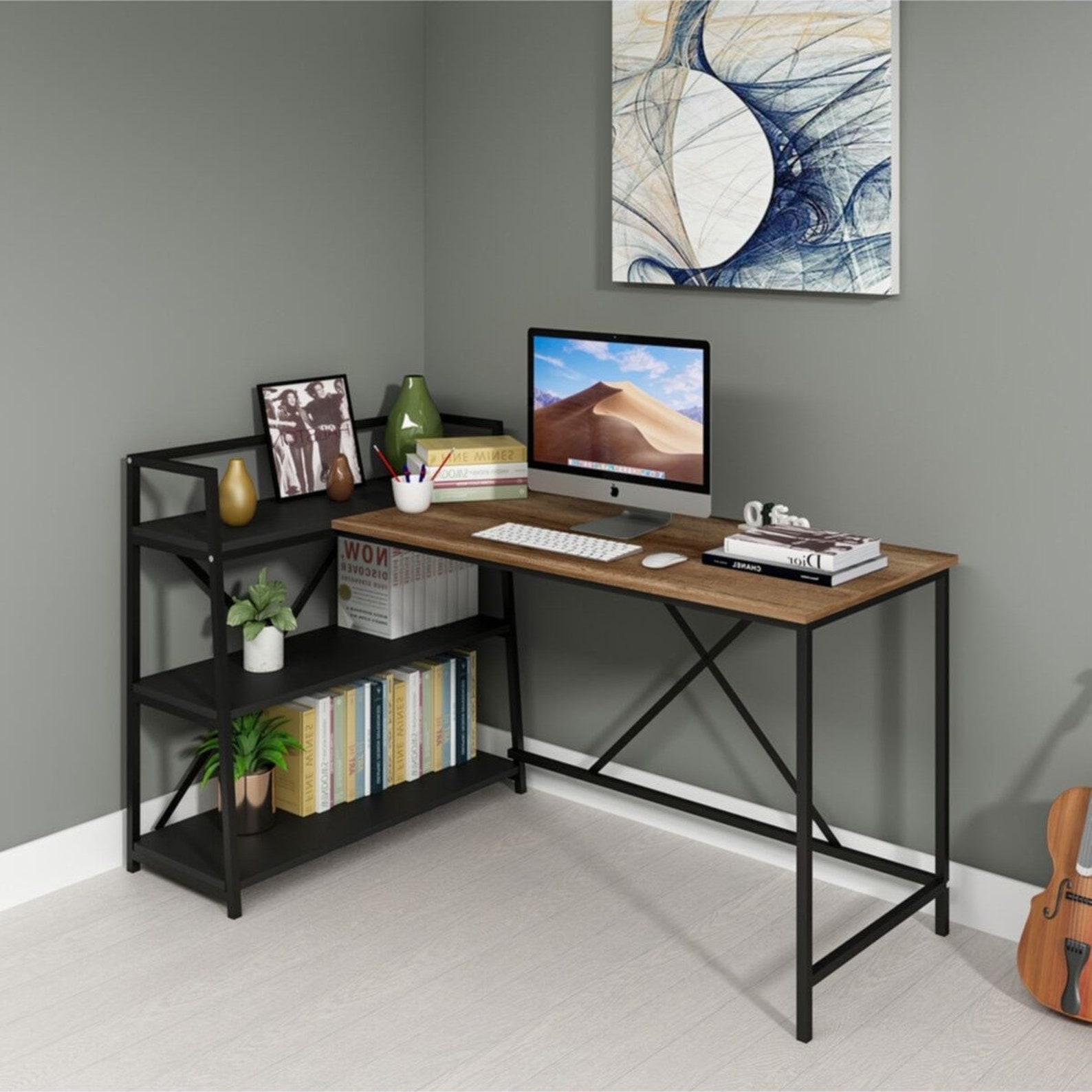 Wooden Corner Writing Desk, Reclaimed L Shaped Wood - Etsy