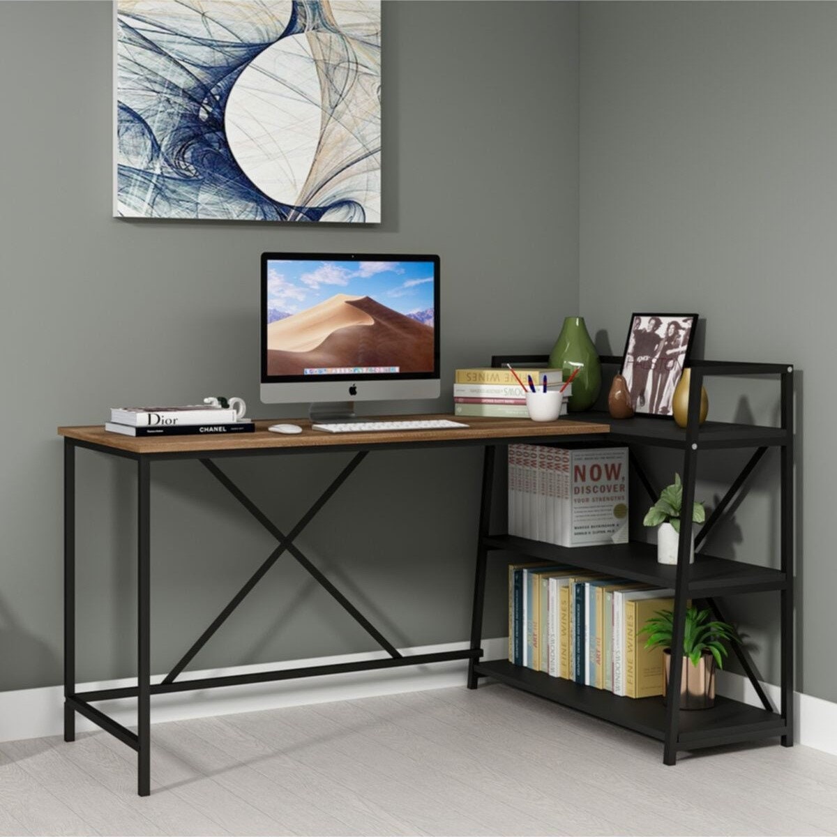 Wooden Corner Writing Desk, Reclaimed L Shaped Wood - Etsy
