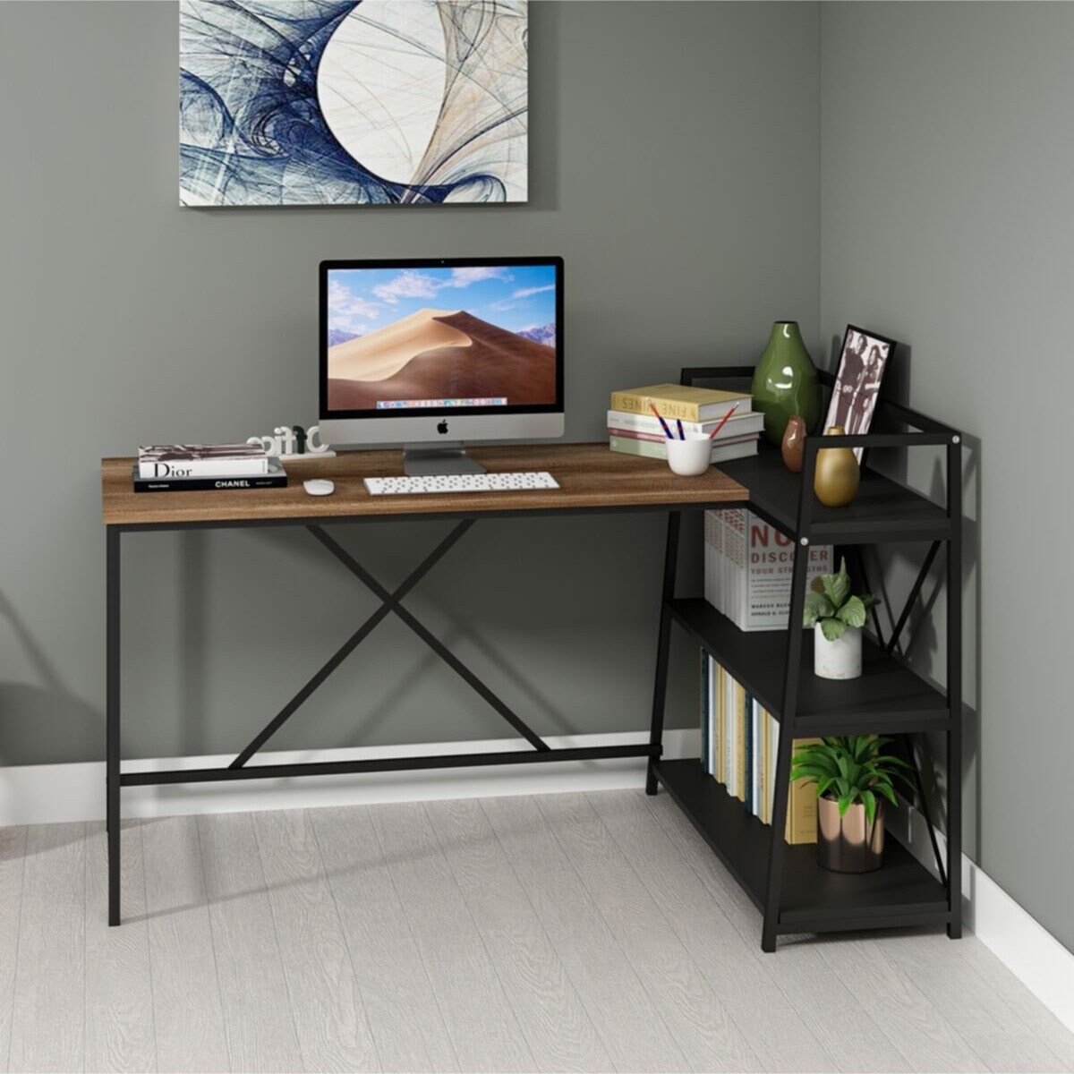 Wooden Corner Writing Desk, Reclaimed L Shaped Wood - Etsy