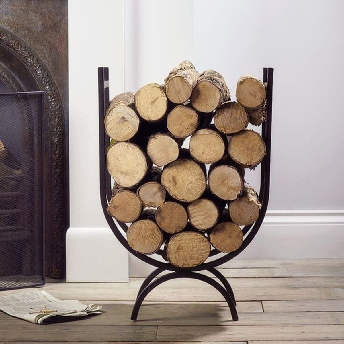Cast iron store firewood holder