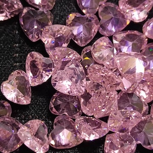 AAA+ 6mm (100pcs) pink heart shape zircon stunning CZ crystal stone for jewelery making