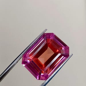 AAA+ 17 cts natural bi-color pitambari sapphire emerald cut loose gemstone, excellent sapphire stone for ring & jewelery making
