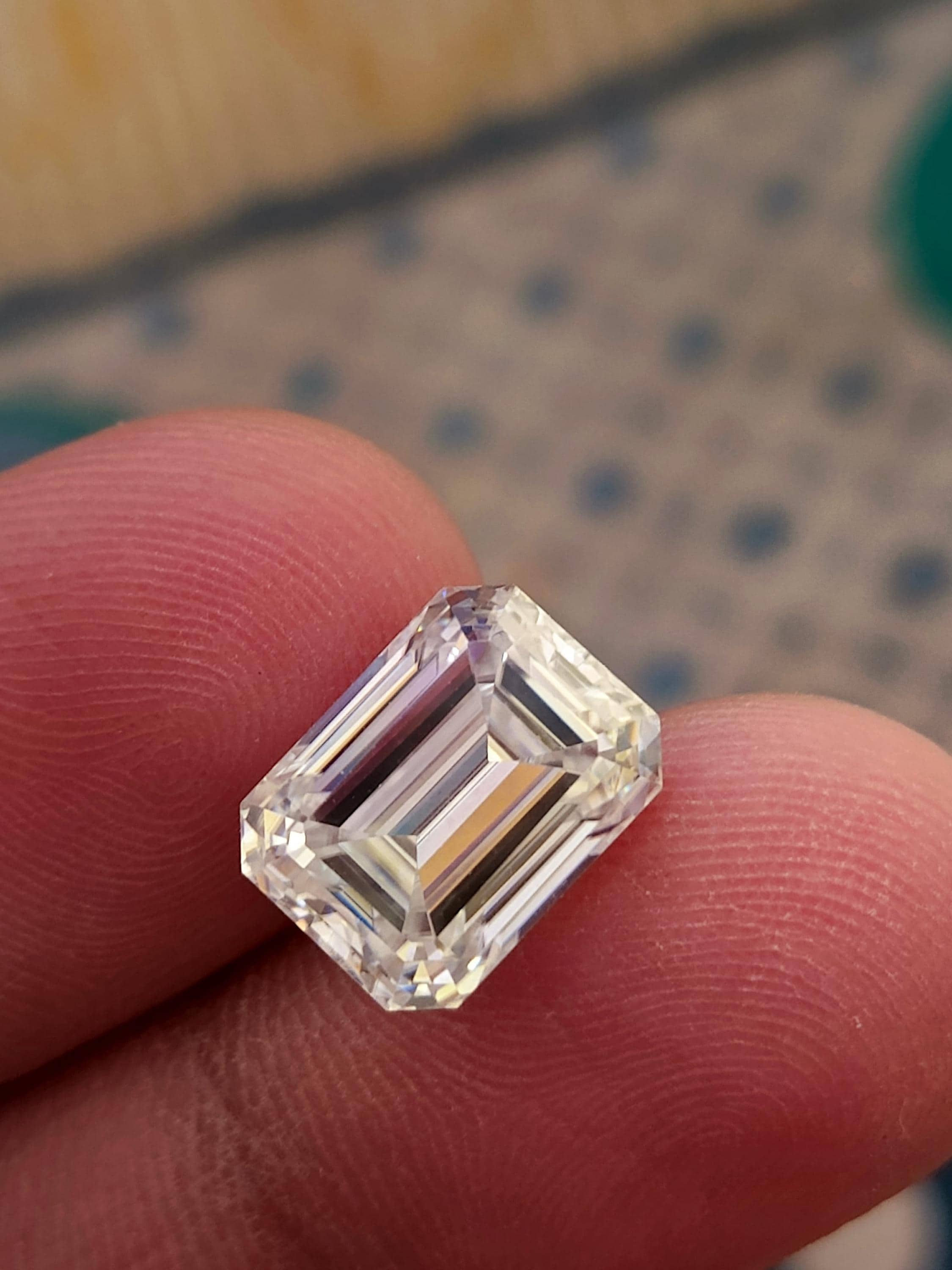 VVS1 D Color Emerald Cut Moissanite Gemstone: Jewelry Making Stone