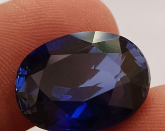 20 CT Ceylon Blue Sapphire: Oval Cut Loose Gemstone (18x14 mm)