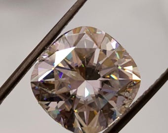 Certified Cushion Cut Moissanite: VVS1 D Color Loose Gemstone