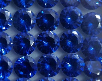 7 mm okrągły naturalny niebieski szafir partia 20 szt. luźnych kamieni szlachetnych