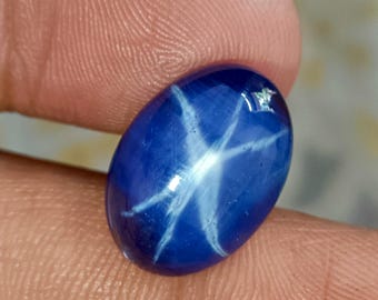 天然ブルースターサファイア宝石：オーバルカボション、6.60カラット