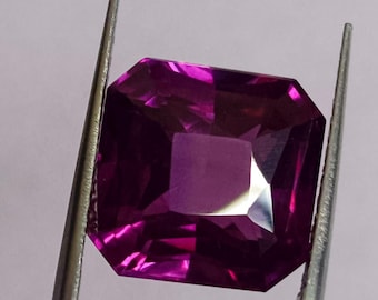 15 ct Natural Alexandrite Loose Gemstone: Square Cut, Color-Change Stone