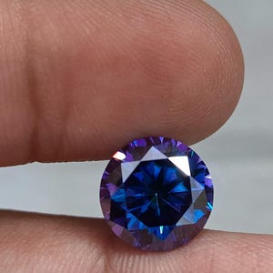 AAA+ 8 cts genuine blue moissanite round shape loose gemstone, for ring & jewelery making