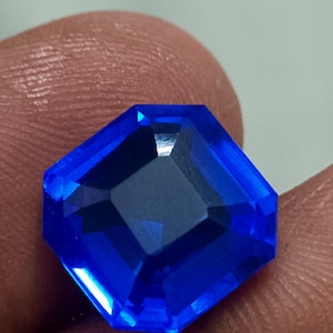 AAA+ 10 cts natural blue tanzanite asscher cut loose gemstone for ring & jewelery making