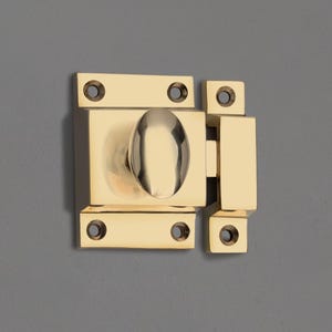 Polished Brass Cupboard Latch: Vintage English Shaker Style