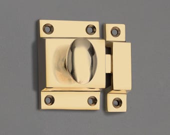 Polished Brass Cupboard Latch: Vintage English Shaker Style