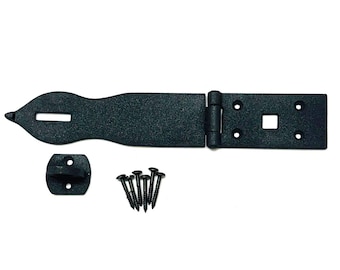 Cast Iron Hasp Lock: Rustic Vintage Black Latch for Trunk, Gate, Door