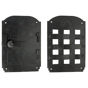 Rustic Iron Speakeasy Door Viewer Kit–Old Hacienda Style2-Piece Door Grill& Window Vintage Iron Door Hardware for Farmhouse, Spanish etc