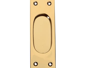 Tirador empotrado de latón macizo: herrajes vintage para puertas corredizas